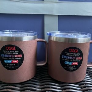 Set of 2 OGGI insulated stainless steel thermo mugs